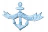  Dark Blue Whitewashed Cast Iron Crews Quarters Anchor Sign 8 - 2