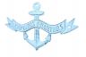  Dark Blue Whitewashed Cast Iron Anchor Captains Quarters Sign 8 - 1