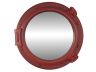 Dark Red Decorative Ship Porthole Mirror 20 - 1