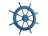 Wooden Rustic All Light Blue Decorative Ship Wheel 30 - 5