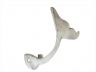 Rustic Whitewashed Cast Iron Decorative Whale Tail Hook 5 - 1