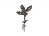 Cast Iron Oak Tree Leaves with Acorns Decorative Metal Tree Branch Hooks 6.5 - 3