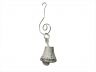 Rustic Whitewashed Cast Iron Bell Christmas Ornament 4  - 1