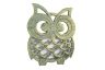 Antique Seaworn Bronze Cast Iron Owl Trivet 8 - 2