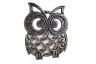 Rustic Silver Cast Iron Owl Trivet 8 - 1