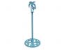 Rustic Light Blue Whitewashed Cast Iron Palm Tree Extra Toilet Paper Stand 17 - 1