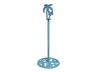 Rustic Light Blue Cast Iron Palm Tree Extra Toilet Paper Stand 17 - 1