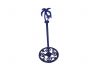 Rustic Dark Blue Cast Iron Palm Tree Extra Toilet Paper Stand 17 - 1