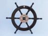 Deluxe Class Wood and Chrome Pirate Ship Wheel Clock 24 - 4
