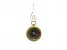 Solid Brass Beveled Black Faced Compass Christmas Ornament 4 - 1