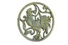 Antique Seaworn Bronze Cast Iron Rooster Trivet 8 - 1