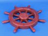 Rustic All Red Decorative Ship Wheel 12 - 1