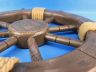Rustic Wood Finish Decorative Ship Wheel 18 - 5