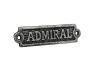 Antique Silver Cast Iron Admiral Sign 6 - 1