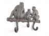 Cast Iron Sitting Monkey Family Decorative Metal Wall Hooks 8 - 2