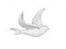 Whitewashed Cast Iron Flying Bird Decorative Metal Wing Wall Hook 5.5 - 1
