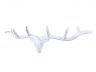 Whitewashed Cast Iron Large Deer Head Antlers Decorative Metal Wall Hooks 15 - 1