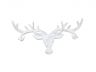 Whitewashed Cast Iron Deer Head Antlers Decorative Metal Wall Hooks 13 - 2