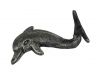 Antique Silver Cast Iron Dolphin Hook 7 - 1