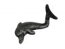 Antique Silver Cast Iron Dolphin Hook 7 - 2