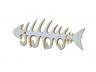 Antique White Cast Iron Fish Bone Key Rack 8 - 2