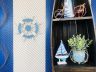 Rustic Light Blue and White Decorative Ship Wheel 12 - 2