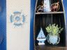 Rustic Light Blue And White Decorative Ship Wheel With Sailboat 12 - 2