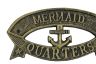 Antique Gold Cast Iron Mermaid Quarters Sign 8 - 4