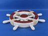 Rustic Red and White Decorative Ship Wheel 12 - 7