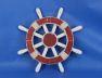 Rustic Red and White Decorative Ship Wheel 12 - 3