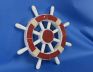 Rustic Red and White Decorative Ship Wheel 12 - 1