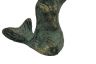 Antique Seaworn Bronze Cast Iron Sitting Mermaid 3 - 4