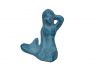 Light Blue Whitewashed Cast Iron Sitting Mermaid 3 - 5
