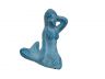 Light Blue Whitewashed Cast Iron Sitting Mermaid 3 - 1