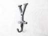 Rustic Silver Cast Iron Letter Y Alphabet Wall Hook 6 - 2
