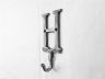Rustic Silver Cast Iron Letter H Alphabet Wall Hook 6 - 1