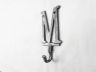 Rustic Silver Cast Iron Letter M Alphabet Wall Hook 6 - 2