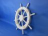 Rustic White Decorative Ship Wheel 18 - 8