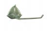 Antique Seaworn Bronze Cast Iron Sailboat Toilet Paper Holder 11 - 2