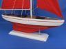 Wooden Red Pacific Sailer with Red Sails Model Sailboat Decoration 25  - 12