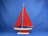 Wooden Red Pacific Sailer with Red Sails Model Sailboat Decoration 25  - 13