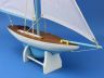 Wooden Americas Cup Contender Light Blue Model Sailboat Decoration 18 - 3