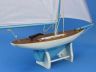 Wooden Americas Cup Contender Light Blue Model Sailboat Decoration 18 - 2