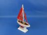 Wooden Red Pacific Sailer with Red Sails Model Sailboat Decoration 9 - 5