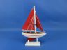 Wooden Red Pacific Sailer with Red Sails Model Sailboat Decoration 9 - 4