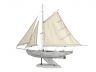 Wooden Rustic Whitewashed Bermuda Sloop Model Sailboat 30 - 8