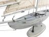 Wooden Rustic Whitewashed Bermuda Sloop Model Sailboat 30 - 2