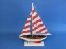 Wooden Red Striped Pacific Sailer Model Sailboat Decoration 17 - 1