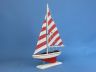 Wooden Red Striped Pacific Sailer Model Sailboat Decoration 17 - 3