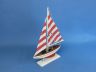 Wooden Red Striped Pacific Sailer Model Sailboat Decoration 17 - 4